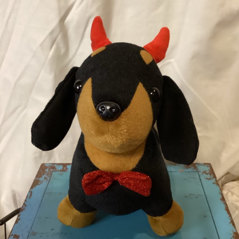 Black and Tan Dachshund Devil Snuggle Buddy ( NoBelly Insert !!)